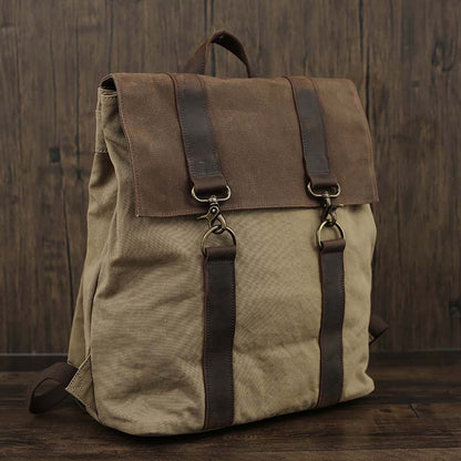 Waxed Canvas Backpack Canvas Rolltop Backpack Waterproof Canvas