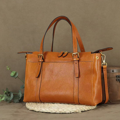 Full Grain Leather Boston Bag Handmade Leather Handbag Womens Leather Shoulder Bag Crossbody Bag