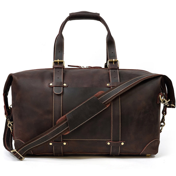 Full Grain Leather Duffle Bag Handmade Leather Weekender Bag Leather Holdall Overnight Bag For Men Gift For Him