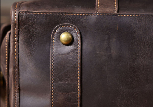 leather gear bag Full Grain Leather Duffle Bag Handmade Leather Weekender Gym Bag Vacat –  RockCow Leather Studio