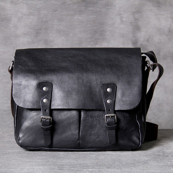 Full Grain Leather Messenger Bag Mens Leather Shoulder Bag Vintage Handmade Crossbody Bag Satchel