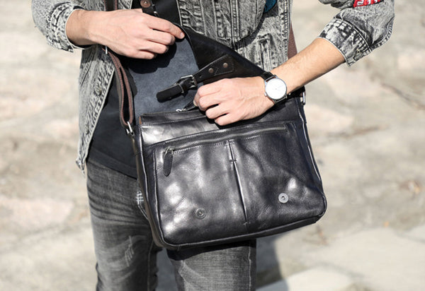 Leather Men Crossbody Bag Personalized Crossbody Bag for Him 