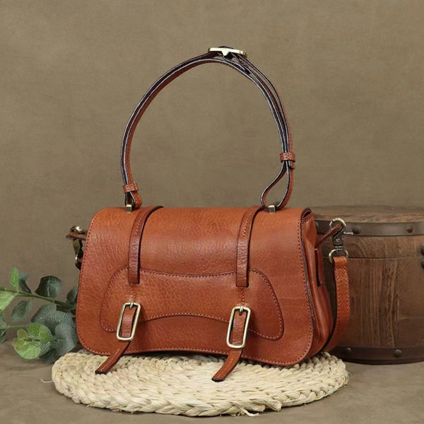 Full Grain Leather Shoulder Bag For Women Small Leather Handbag Vintage Everyday Leather Bag Women Leather Purse