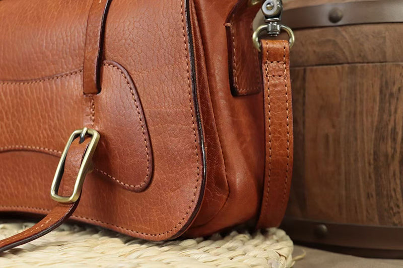 Full Grain Leather Shoulder Bag For Women Small Leather Handbag