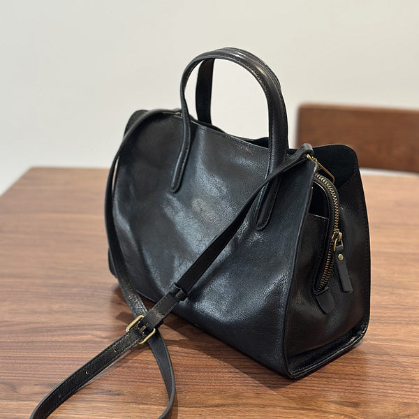 Full Grain Leather Tote Bag Casual Leather Shoulder Bag Stylish Women Leather Handbag Gift for Her