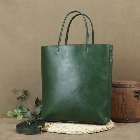 Full Grain Leather Tote Bag Women Leather Purse Leather Shopping Bag Woman Shoulder Bag Everyday Use Tote