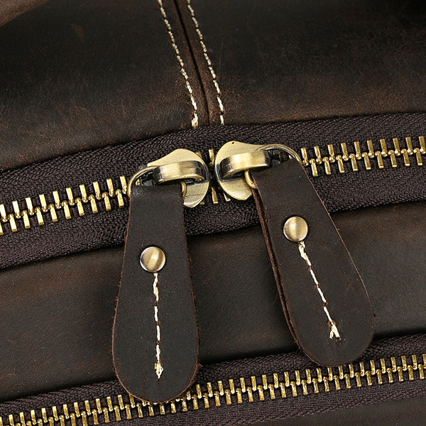 Full Grain Leather Travel Bag Large Leather Backpack For Men Backpack – RockCow Leather Studio