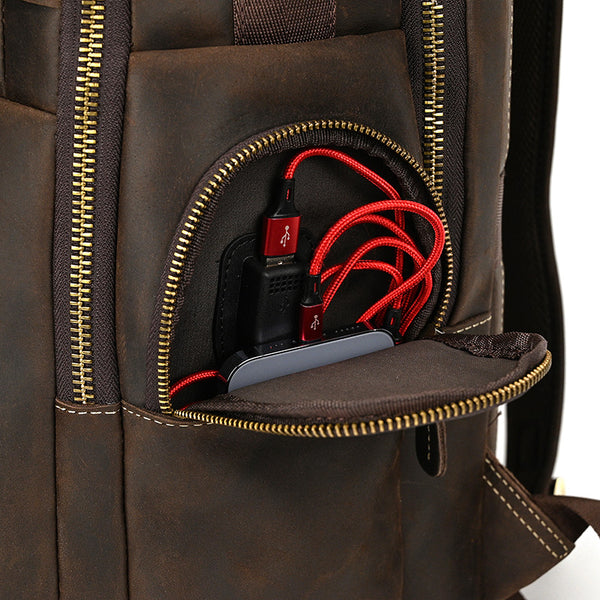 big leather backpack for school Full Grain Leather Travel Bag Large Leather Backpack For Men Backpack –  RockCow Leather Studio