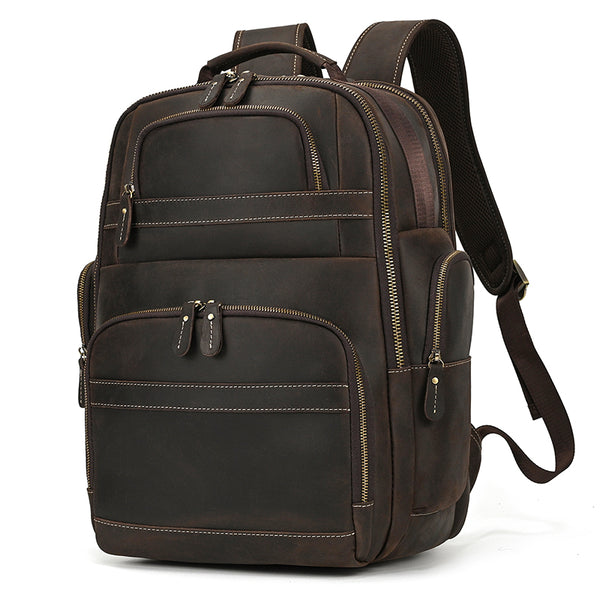 big leather backpack purse Full Grain Leather Travel Bag Large Leather Backpack For Men Backpack –  RockCow Leather Studio
