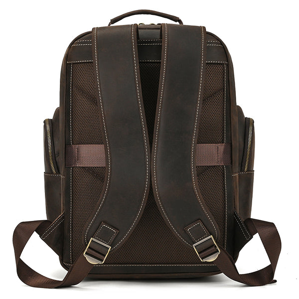 big leather backpack for school Full Grain Leather Travel Bag Large Leather Backpack For Men Backpack –  RockCow Leather Studio