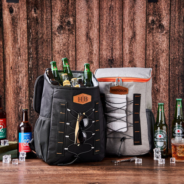Personalized Groomsmen Cooler Backpack, Custom Lunch Cooler Bag, Golf Beer Cooler, Hiking Cooler Bag,Best Man Gift Black / Add Monogram