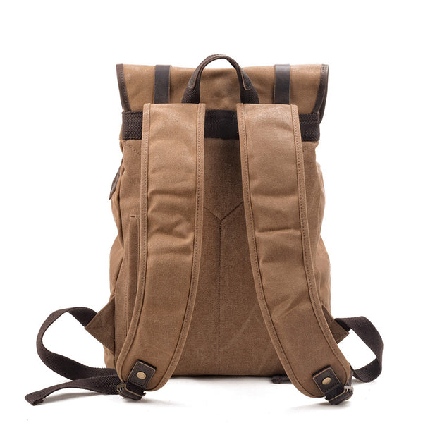 avenue a vintage travel canvas backpacks Handmade Canvas Backpack Waxed Canvas Laptop Backpack Vintage Travel Backpack Large Rucksack Black