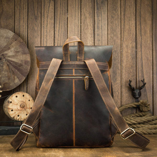 Handmade Leather Backpack Purse, Vintage Backpacks, School Backpacks – RockCow Leather Studio