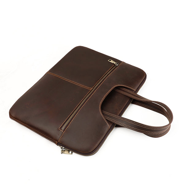Leather Laptop Organizer Full Grain Leather Laptop Bag Leather iPad Case Mens Leather Briefcase for Laptop