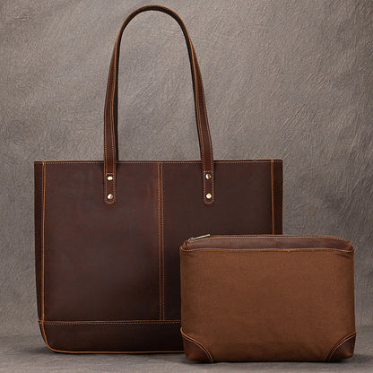 Leather Tote Bag For Women Full Grain Leather Handbag Leather Shopping Bag Women Shoulder Bag Leather Purse