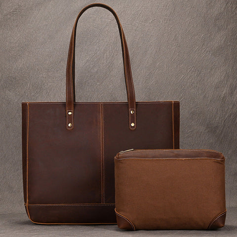 Leather Tote Bag For Women Full Grain Leather Handbag Leather Shopping Bag Women Shoulder Bag Leather Purse