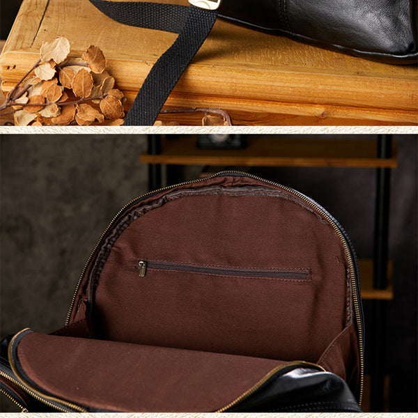 dark truffle leather backpack Men 16