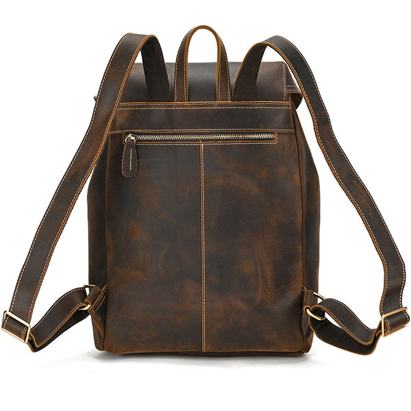 Mens Leather Backpack 15 Inch Leather Laptop Backpack Retro Travel Bac RockCow Leather Studio Mens Leather Backpack 15 Inch Leather Laptop Backpack Retro Travel Bac RockCow Leather Studio