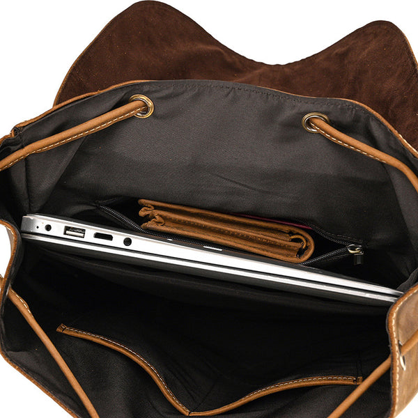 Mens Leather Backpack 15 Inch Leather Laptop Backpack Retro Travel Bac – RockCow Leather Studio Mens Leather Backpack 15 Inch Leather Laptop Backpack Retro Travel Bac – RockCow Leather Studio