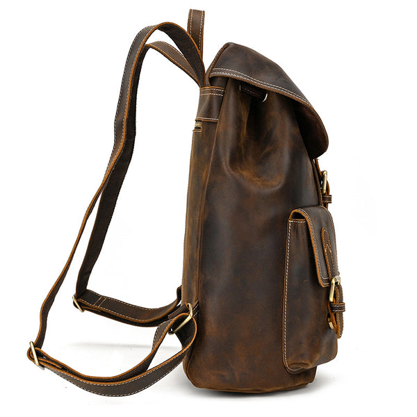 Mens Leather Backpack 15 Inch Leather Laptop Backpack Retro Travel Bac – RockCow Leather Studio Mens Leather Backpack 15 Inch Leather Laptop Backpack Retro Travel Bac – RockCow Leather Studio