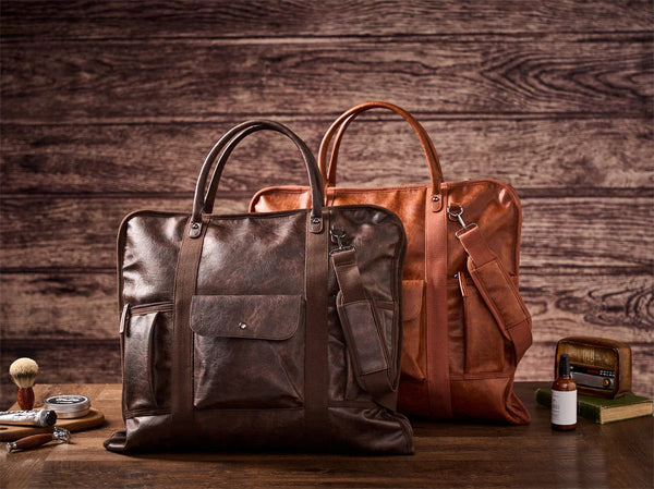 best business travel bag for men Personalized Leather Garment Bag, Water Proof Carry On Garment Bag for Business Travel, Leather Men Suit Cover, Best Gift for Him Brown / Engraving 4