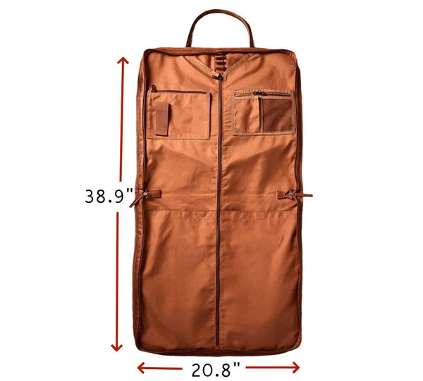 best mens garment bag for travel Personalized Leather Garment Bag, Water Proof Carry On Garment Bag for Business Travel, Leather Men Suit Cover, Best Gift for Him Brown / Engraving 4