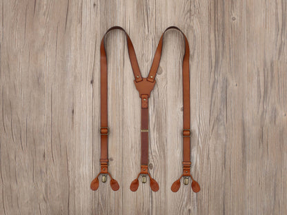 Personalized Men's Leather Suspenders, Brown Suspenders Leather Suspenders, Groomsmen Gift