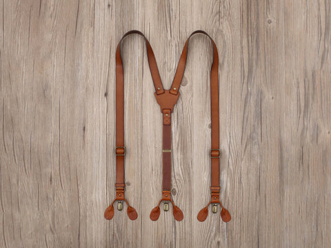 Personalized Men's Leather Suspenders, Brown Suspenders Leather Suspenders, Groomsmen Gift