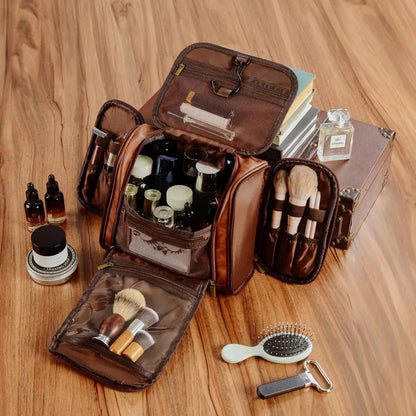 Personalized Toiletry Bag for Men, PU Leather Dopp Kit Travel Bag, Groomsmen Gift, Shaving Bag for Dad, Christmas Gift for Him