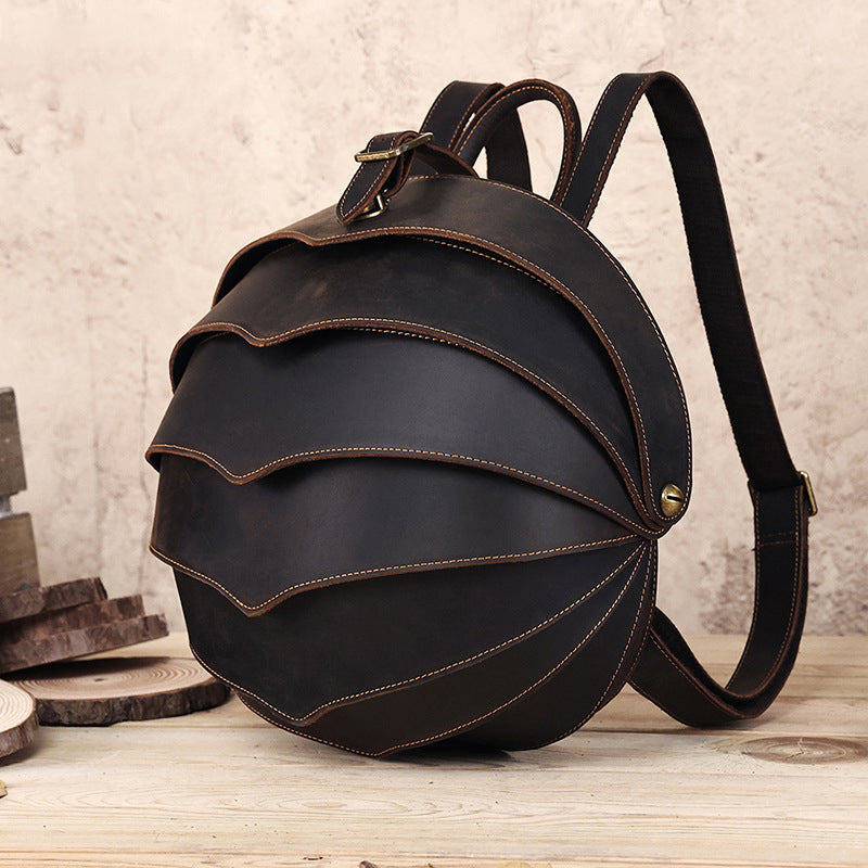 beetle backpack leather Unique Leather Backpack Handmade Vintage Leather Backpack Full Grain Leather Retro Beetle Rucksack Large