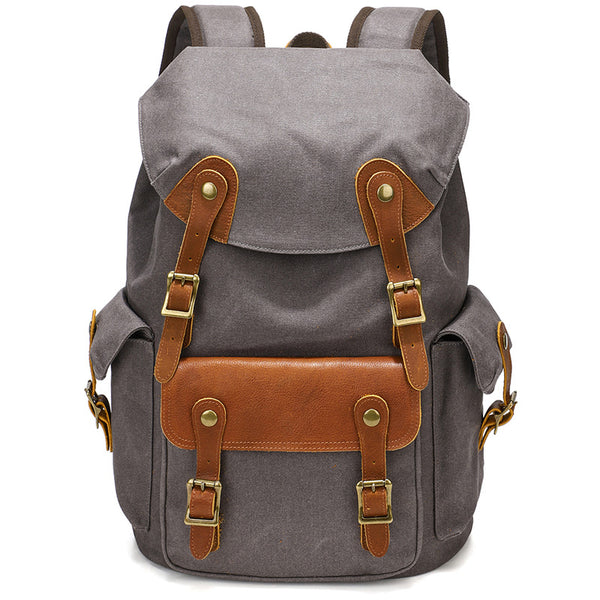 Vintage Canvas Travel Backpack Waxed Canvas 16 Inch Laptop Backpack Wa RockCow Leather Studio Vintage Canvas Travel Backpack Waxed Canvas 16 Inch Laptop Backpack Wa RockCow Leather Studio