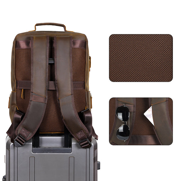 brown leather hipster backpack Vintage Crazy Horse Leather Backpack Full Grain Leather Travel Backpack Handmade Mens Leather Backpack Hipster Backpack Black