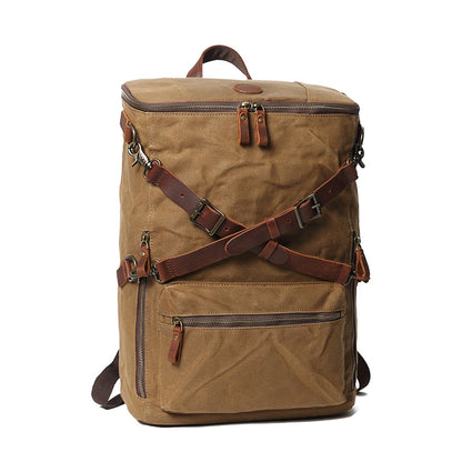 Waterproof Canvas Travel Backpack Vintage Canvas Rucksack Waxed Canvas Laptop Backpack Hiking bag