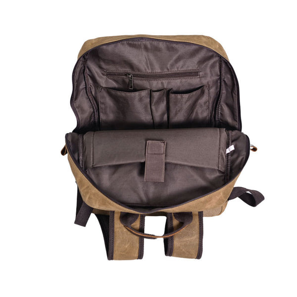Waxed Canvas Backpack Handmade Waxed Canvas Rucksack School Backpack Mens Laptop Backpack Large Travel Backpack Grey