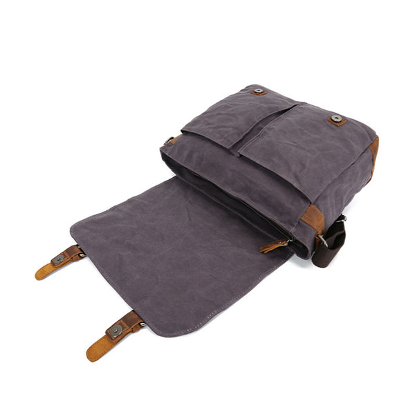 canvas travel crossbody bag Waxed Canvas Crossbody Bag Canvas Messenger Bag Canvas Shoulder Bag Canvas Leather Satchel For Men Army Green