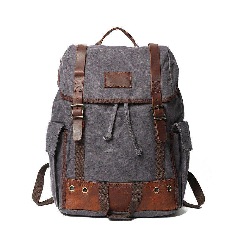 canvas and leather backpack gray Waxed Laptop Flap Cover Canvas Travel Backpack Waterproof Canvas School Backpack Outdoor Backpack Black Wind River Fly Reel Interior Canvas Lining for Scent Flavor:Garlic Plus Under 20L (1-5 Hours)