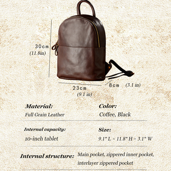 Women Vintage Genuine Leather Backpack, Designer Leather Backpack Purs –  RockCow Leather Studio