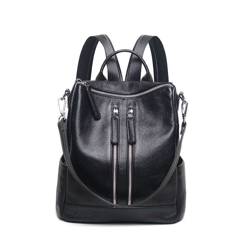 Women Leather Shoulder Bag, Convertible Backpack, Full Grain
