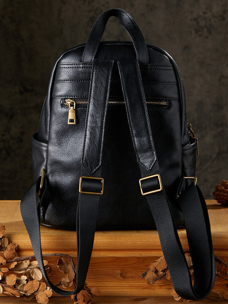 Women's Full Grain Leather Backpack Genuine Leather College Bag for Wo   RockCow Leather Studio