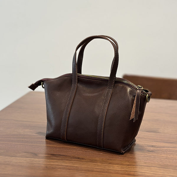 Sac à main en cuir pleine fleur avec poignée, sacs bandoulière en cuir pour femmes, petit sac porté épaule en cuir