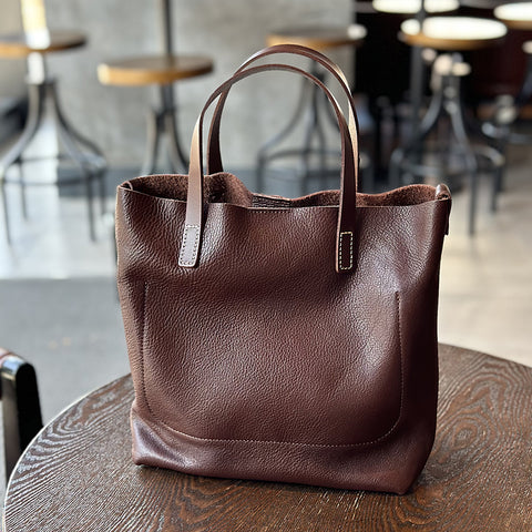 Full Grain Leather Women Handbag, Women's Leather Shoulder Crossbody Bag, Leather Top Handle Bag with Removable Strap