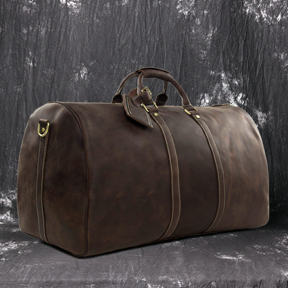 RockCow Mens Leather Duffle Bags, Leather Overnight Bag, Gym Bags - ROCKCOWLEATHERSTUDIO