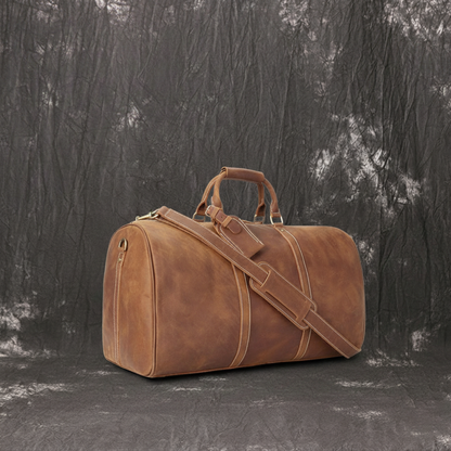 RockCow Vintage Leather Duffle Bag, Mens Travel Bag, Gym Bags for Men - ROCKCOWLEATHERSTUDIO