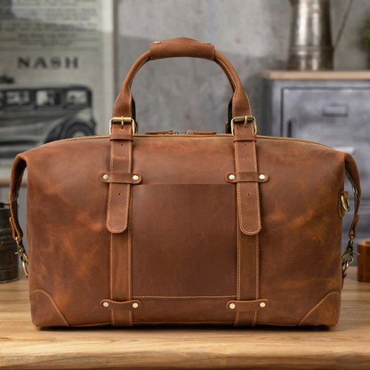 Full Grain Leather Duffle Bag Handmade Leather Weekender Bag Leather Holdall Overnight Bag For Men Gift For Him