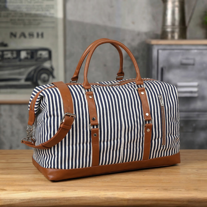 Canvas Tote Travel Bags Canvas Leather Shoulder Bag Unisex Canvas Overnight Bag Weekender Bags Gift Idea