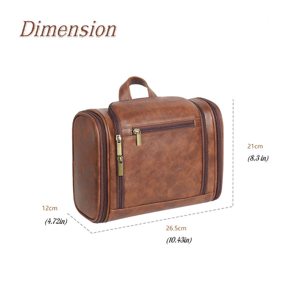 Personalized Toiletry Bag for Men, PU Leather Dopp Kit Travel Bag, Groomsmen Gift, Shaving Bag for Dad, Christmas Gift for Him Reddish Brown / Add Personalized Toiletry Bag for Men, PU Leather Dopp Kit Travel Bag, Groomsmen Gift, Shaving Bag for Dad, Christmas Gift for Him Reddish Brown / Add