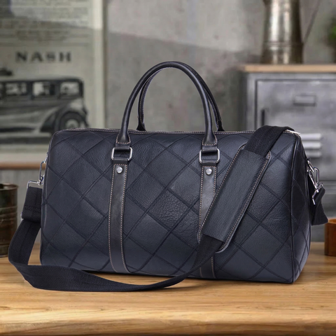 Handmade Top Grain Leather Travel Bag, Luggage Bag