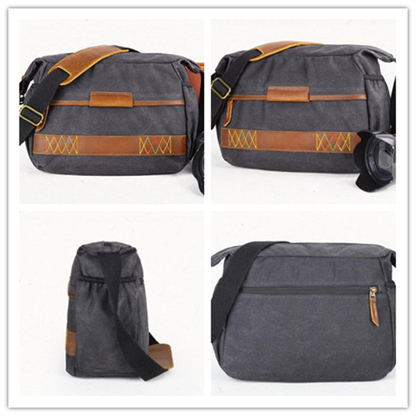Waterproof Canvas Messenger Bag DSLR Camera Shoulder Bag Canvas Camera