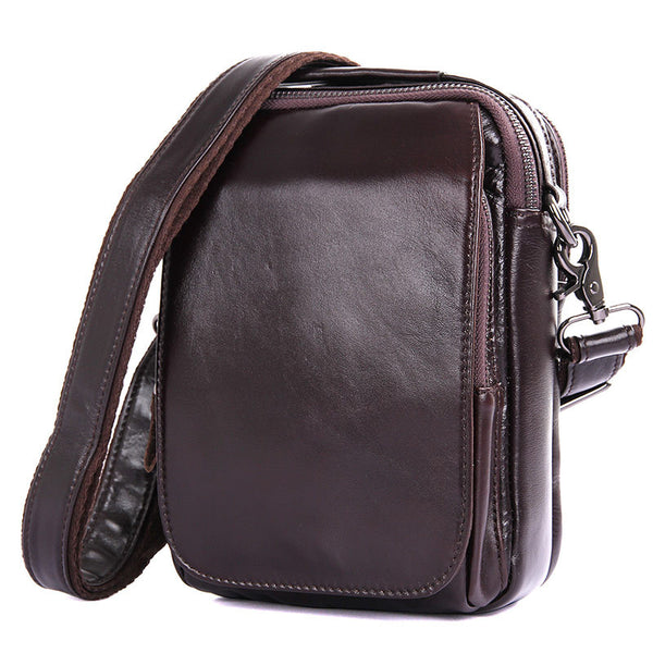 New Fashion Messenger Bags Casual Leather Bags For Men Leather Messenger Corssbody Side Shoulder Bag 1012 - ROCKCOWLEATHERSTUDIO