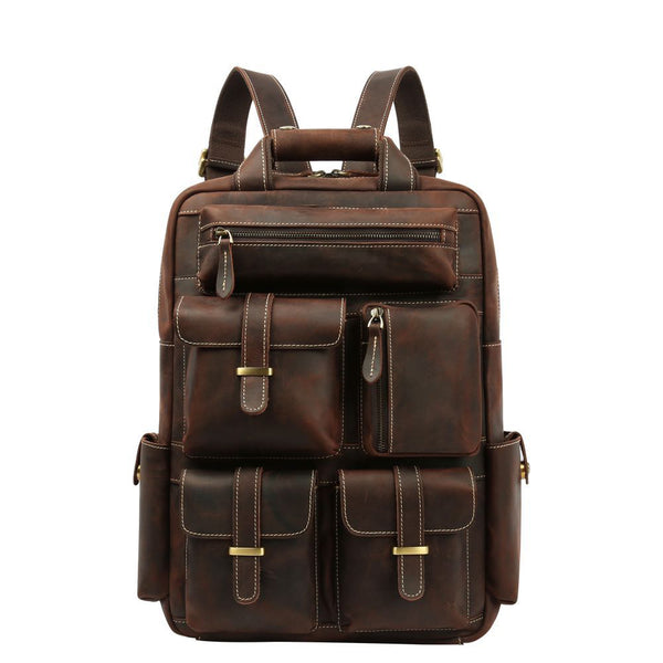 Handmade Mens Leather Backpack, Vintage Backpacks for Men, Designer Backpacks